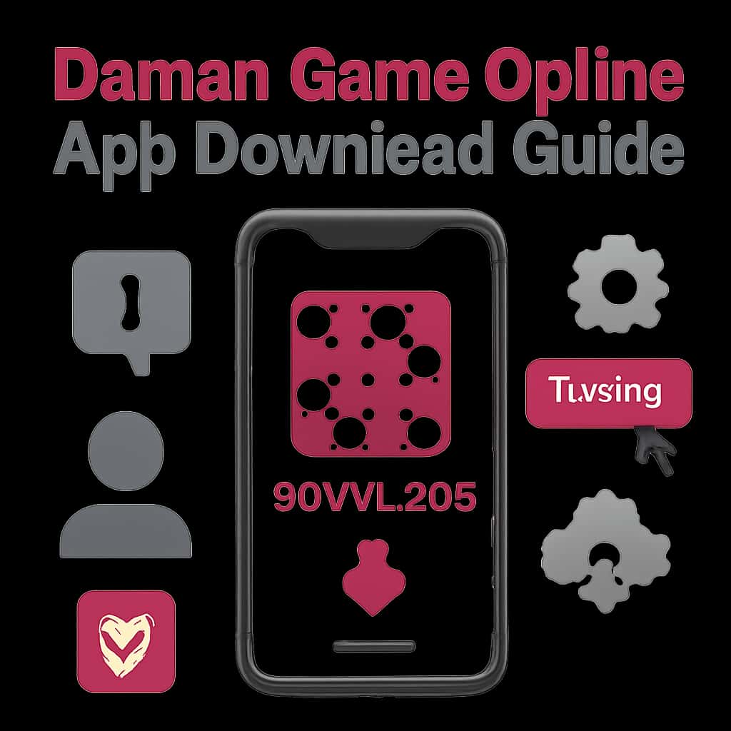 An educational diagram illustrating the steps to download the Daman Game Online app.