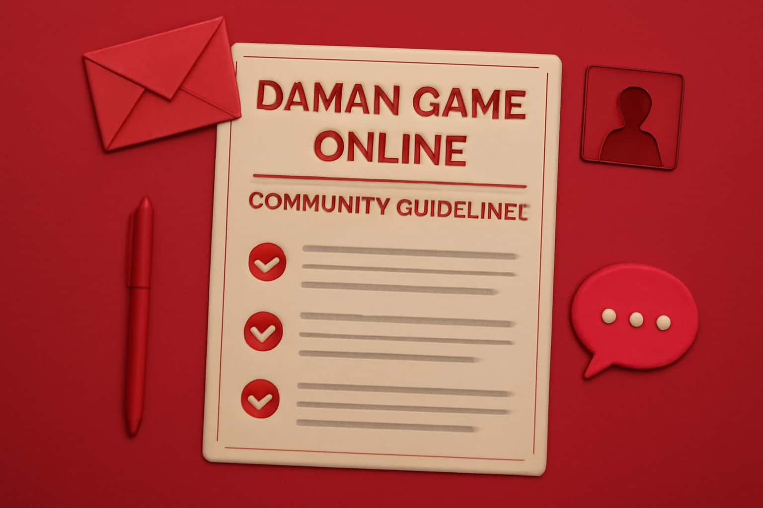 An informational banner displaying the Community Guidelines for Daman Game Online.