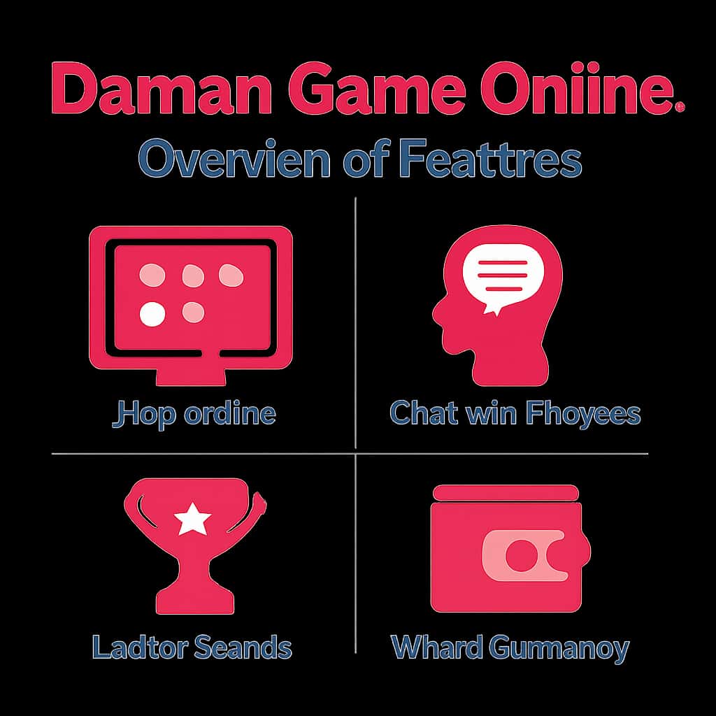 Illustration detailing features of Daman Game Online.