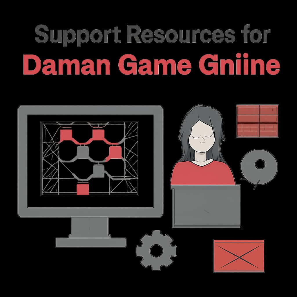 A diagram detailing the support resources available for Daman Game Online.