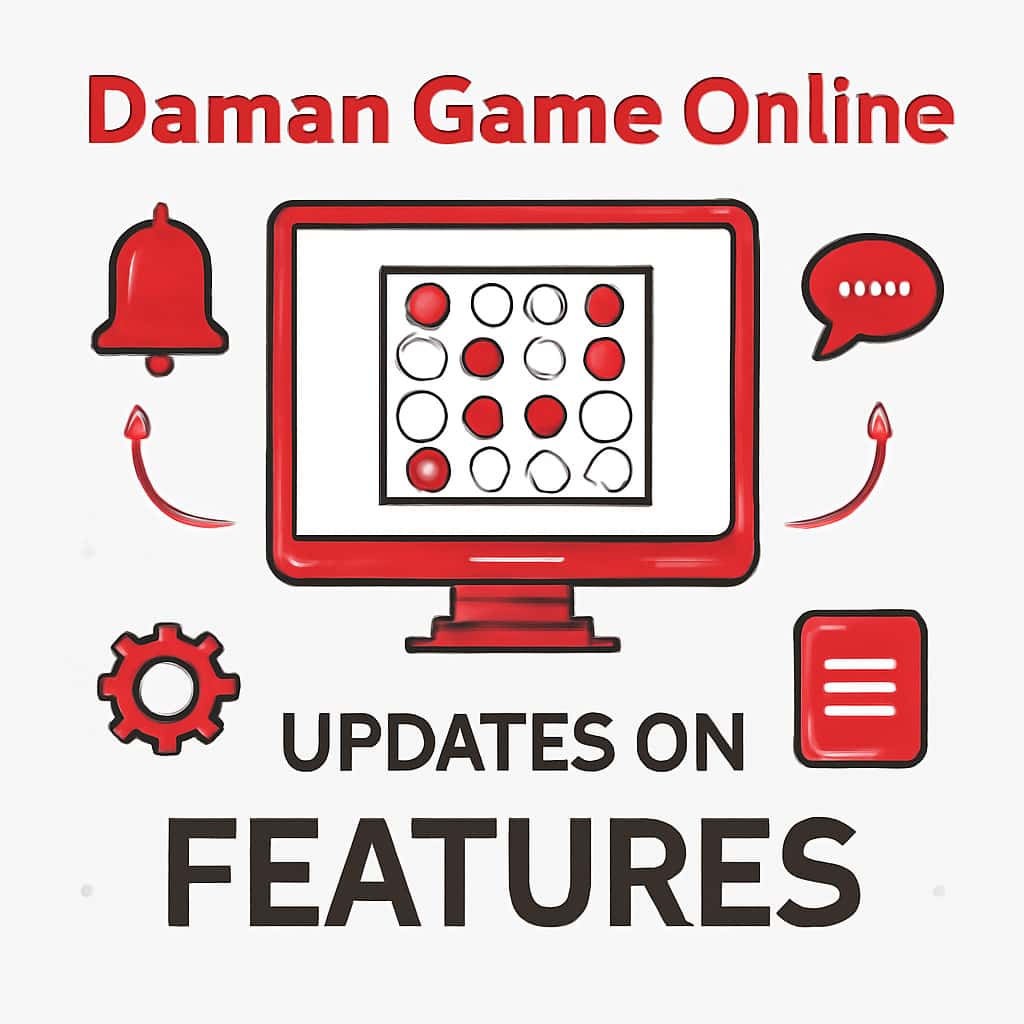 An illustration highlighting updates and features of Daman Game Online.