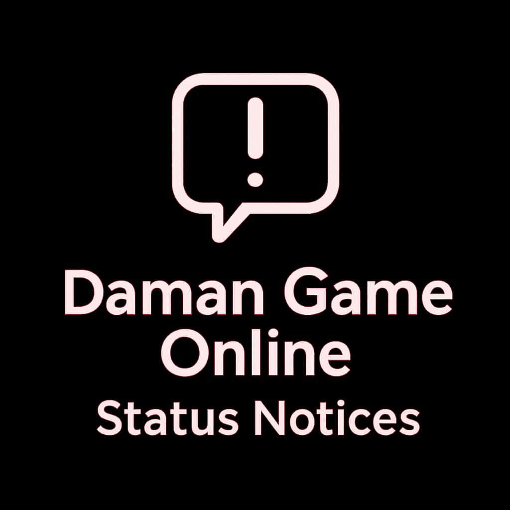 An icon depicting Daman Game Online Status Notices, symbolizing guidance and support.